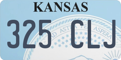 KS license plate 325CLJ