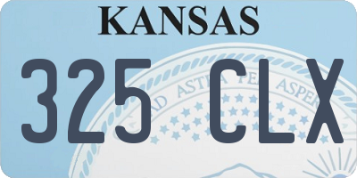 KS license plate 325CLX
