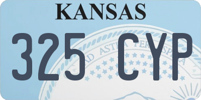KS license plate 325CYP