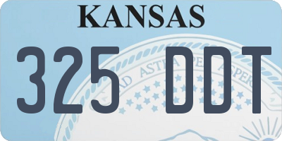 KS license plate 325DDT