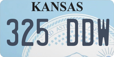 KS license plate 325DDW