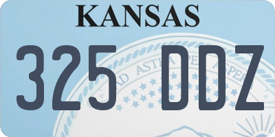 KS license plate 325DDZ