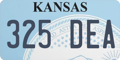 KS license plate 325DEA