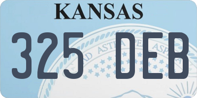 KS license plate 325DEB