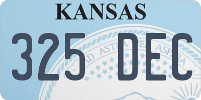 KS license plate 325DEC