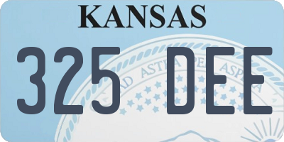 KS license plate 325DEE