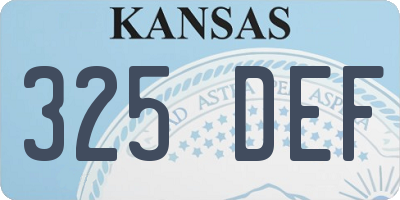KS license plate 325DEF
