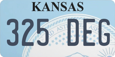 KS license plate 325DEG