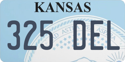 KS license plate 325DEL