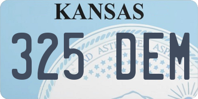 KS license plate 325DEM