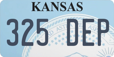 KS license plate 325DEP