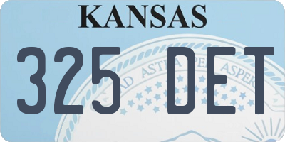 KS license plate 325DET