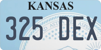 KS license plate 325DEX