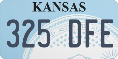 KS license plate 325DFE