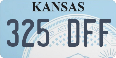 KS license plate 325DFF