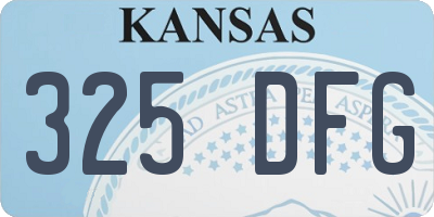 KS license plate 325DFG