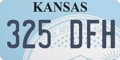 KS license plate 325DFH
