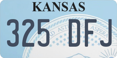 KS license plate 325DFJ
