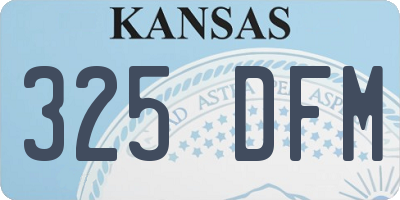 KS license plate 325DFM