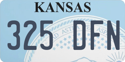 KS license plate 325DFN