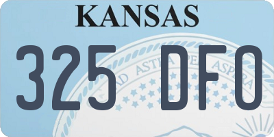 KS license plate 325DFO