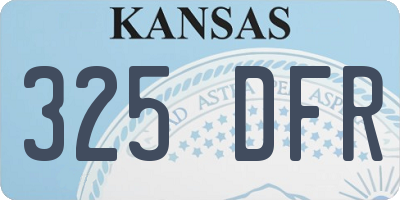 KS license plate 325DFR