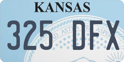 KS license plate 325DFX
