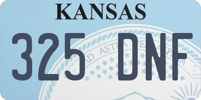 KS license plate 325DNF