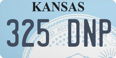 KS license plate 325DNP