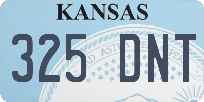 KS license plate 325DNT