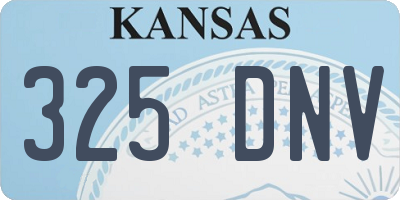 KS license plate 325DNV