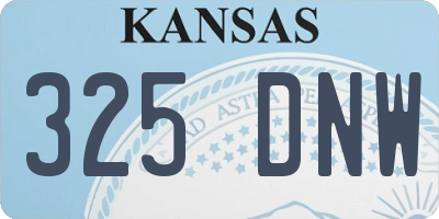 KS license plate 325DNW