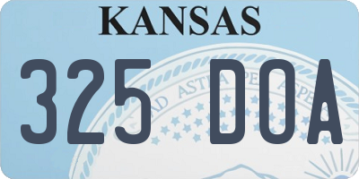 KS license plate 325DOA