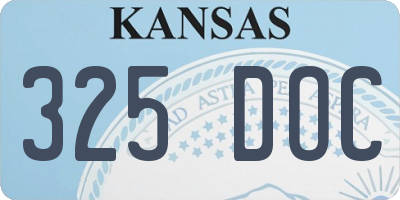 KS license plate 325DOC