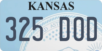 KS license plate 325DOD