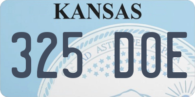 KS license plate 325DOE
