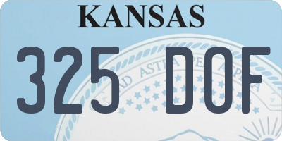 KS license plate 325DOF