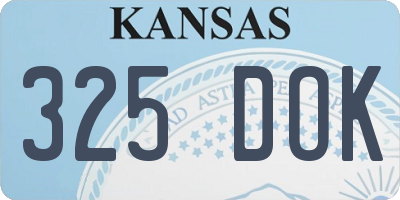 KS license plate 325DOK