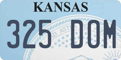 KS license plate 325DOM