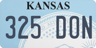KS license plate 325DON