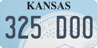 KS license plate 325DOO