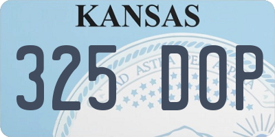 KS license plate 325DOP