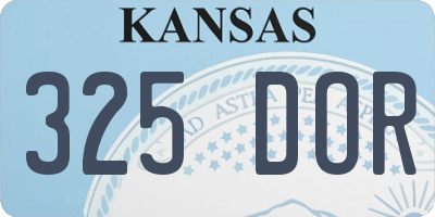 KS license plate 325DOR