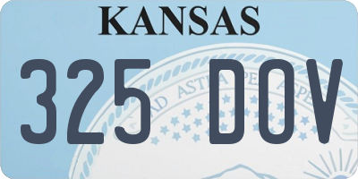 KS license plate 325DOV