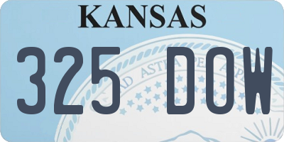 KS license plate 325DOW