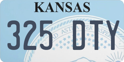 KS license plate 325DTY