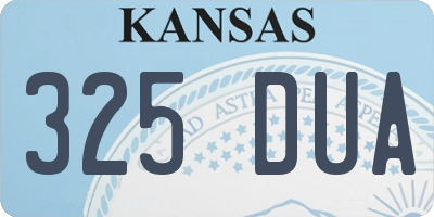 KS license plate 325DUA