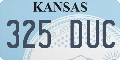 KS license plate 325DUC