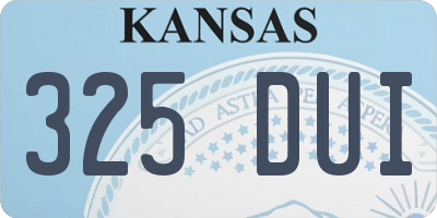 KS license plate 325DUI