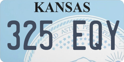 KS license plate 325EQY